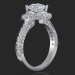 .75 ctw. Halo and Millegrain Micro Pave 4 Prong Engagement Ring Setting