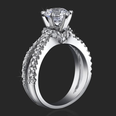 .75 ctw. Warm and Embracing Split Shank Sea of Diamonds - bbr438
