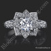 Hand Engraved 8 Petal .58 ct. Diamond Lotus Flower Ring Laying Down