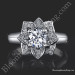 Lotus Ring 8 Petal .58 ct. Diamond Clean Split Shank Flower Ring Laying Down