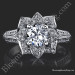 Lotus Ring 8 Petal 1.00 ct. Diamond Band Flower Ring Laying Down