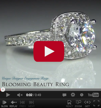 Unique Style Halo Engagement Ring with Ultra Diamonds High Quality All Over