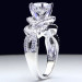 6 Prong Beautiful Crossover Pave Set Designer Engagement Ring Standing Up