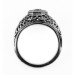 092bbr | Antique Filigree Ring | for a .42ct to .52ct round stone | Intertwining Lines