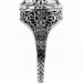 098bbr | Antique Filigree Ring | for a 2.40ct. to 2.50ct. round stone | Floral Lining