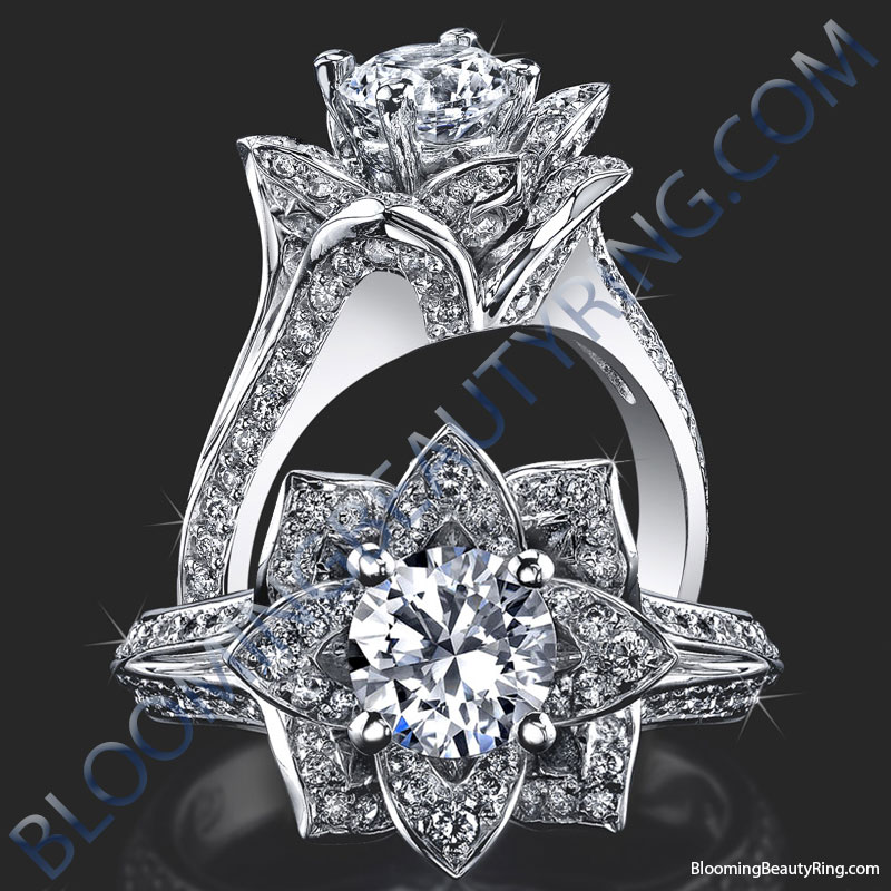 Lotus Flower Engagement Rings