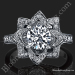 The Crimson Rose 1.58 ctw. Rose Cut Flower Diamond Engagement Ring Laying Down