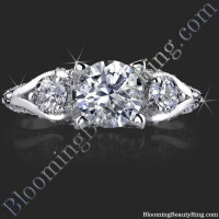 3 Stone Ring Uniquely Designed U Shaped Prongs 1