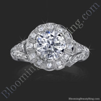 Antique Bezel Engagement Ring with Vintage Art Deco Styling 2
