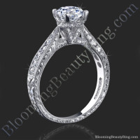 Antique Vintage Setting Style With Unique Hand Carving And V Shape Shank