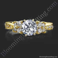 Petite Cluster Tapered 6 Prong Engagement Ring Setting