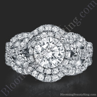 Double Twist Halo Diamond Engagement Ring 2