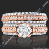 unique two toned white rose gold ring