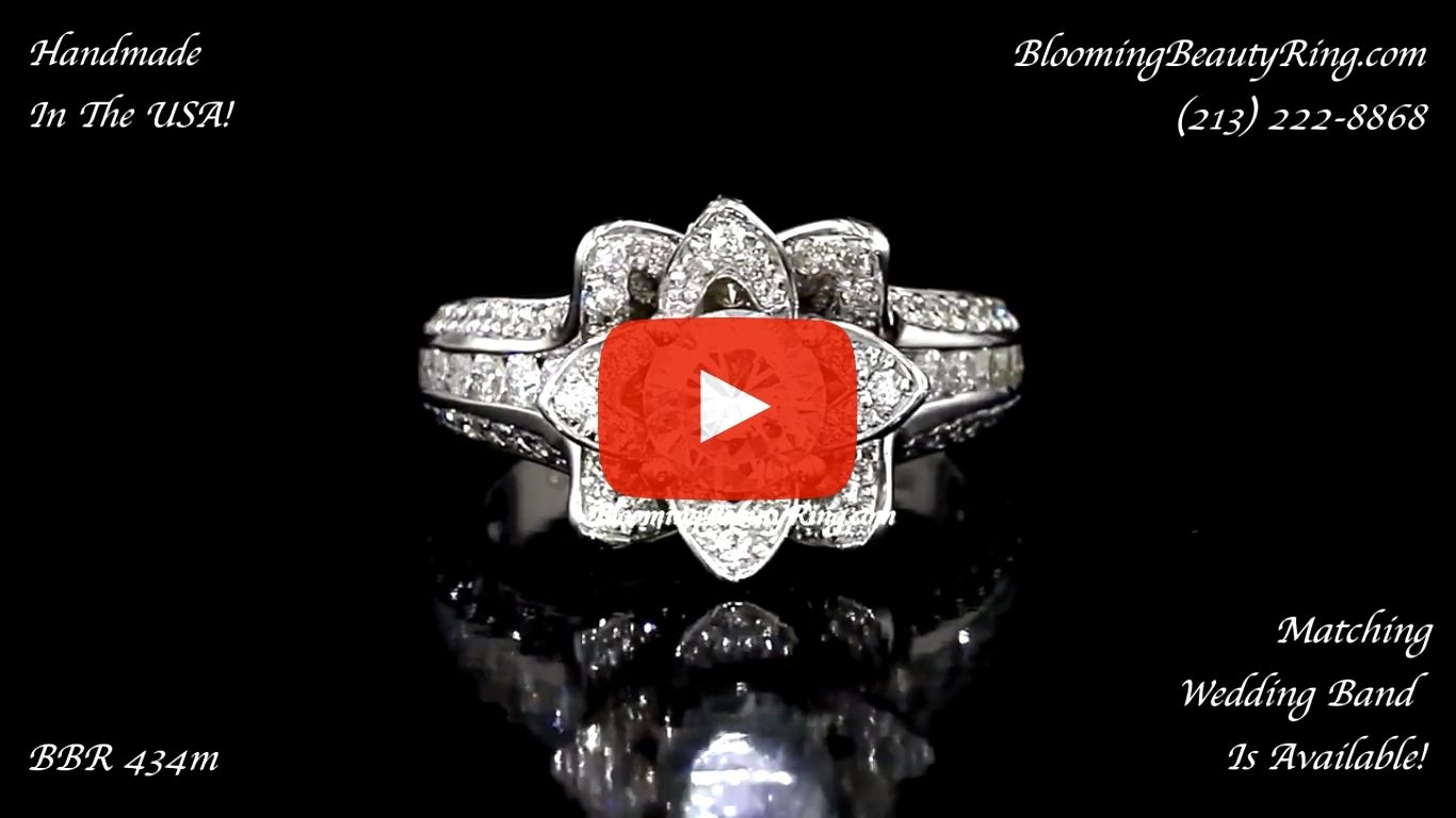 1.38 ctw. Original Small Blooming Beauty Flower Ring – bbr434m laying down video