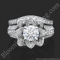 Flower Ring Polished Laying Down
