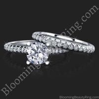 .74 ctw. Petite Channel Curved Set Diamond Engagement Ring Set - bbr511-b