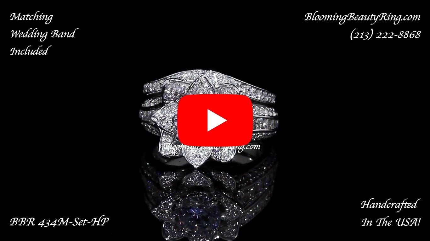 1.67 ctw. Original Small Blooming Beauty Flower Ring Set laying down video