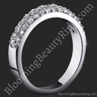 1.08 ctw. 3 Column Micro Pave 6 Prong Diamond Engagement Ring Set 