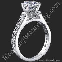 1.05 ctw. Round Pave Set 6 Prong Diamond Engagement Ring Set