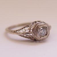 002fbbr | Pre-Set Antique Filigree Ring | .22ct. Round Diamond | Victorian Inspired<br>$999
