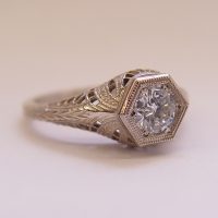 039fbbr | Pre-Set Antique Filigree Ring | .48ct. Round Diamond | Swirls<br>$2011