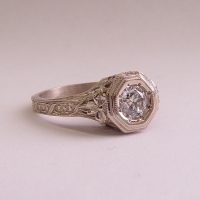 059fbbr | Pre-Set Antique Filigree Ring | .46ct. Round Diamond | Climbing Vines<br>$2737