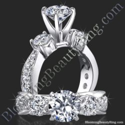 1.45 ctw. 14 Stone Tiffany Style 4 Prong Diamond Engagement Ring - bbr443