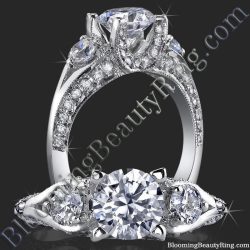 .80 ctw. Channel Set w/ Fancy U Shaped Diamond Prong Engagement Ring - bbr368