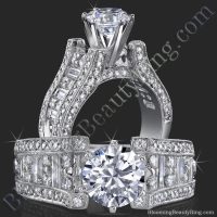 6 Prong Tiffany Style w/ Alternating Round & Baguette Diamonds