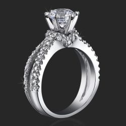 .75 ctw. Warm and Embracing Split Shank Sea of Diamonds - bbr438