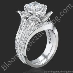 1.67 ctw. Original Small Blooming Beauty Flower Ring Set