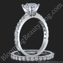 .65 ctw. Elegant Pave Set 4 Prong Engagement Ring Set - bbr465