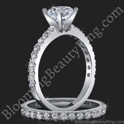 .65 ctw. Elegant Pave Set 4 Prong Engagement Ring Set - bbr465