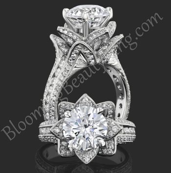 1.78 ctw. Large Hand Engraved Blooming Beauty Ring – bbr434en