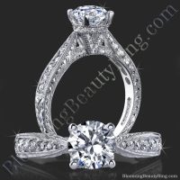 Antique Vintage Setting Style With Unique Hand Carving And V Shape Shank