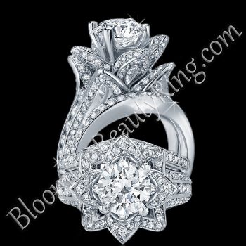 2.08 ctw. Original Large Blooming Beauty Flower Ring Set