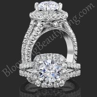 Breathtaking 1.60 ctw Halo Diamond Engagement Ring Handmade In The USA To Perfection bbr733
