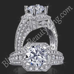 1.32 ctw. Ring of Art Diamond and Engraved Engagement Ring