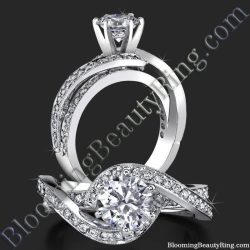 .55 ctw. Split Shank Hook and Loop Diamond Engagement Ring - bbr446