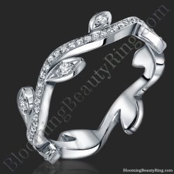 The Lotus Leafy Diamond Wedding Band