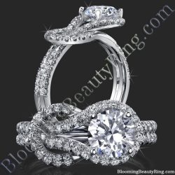 .45 ctw. Micro Pave Set Ultimate Knot Diamond Engagement Ring - bbr512