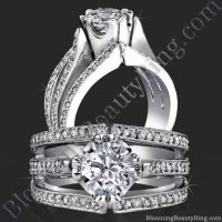 Unique Tulip Head / Triple Split Engagement Ring