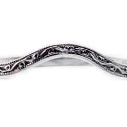 wb001bbr | Antique Filigree Wedding Band | Delicately Engraved | Thin Band