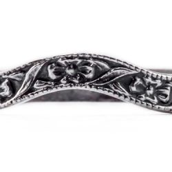 wb018bbr | Antique Filigree Wedding Band | Heavily Engraved | Floral Band