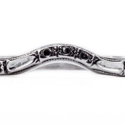 wb020bbr | Antique Filigree Wedding Band | Curved | Heavily Engraved | Flowers