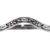 wb021bbr | Antique Filigree Wedding Band | Curved | Engraved | Flowers and Ovals<br>$403