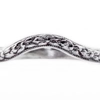 wb041bbr | Antique Filigree Wedding Band | Curved and Engraved | Shadow Band<br>$557