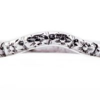 wb043bbr | Antique Filigree Wedding Band | Curved and Engraved | Flower and Ray Petals<br>$594