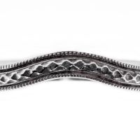 wb074bbr | Antique Filigree Wedding Band | Curved and Engraved | Continuous Milgrain Border<br>$731